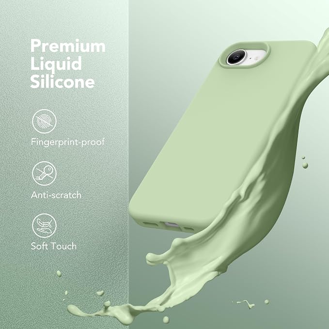 Magnetic for iPhone 17e/iPhone 16e Case, Compatible with MagSafe, [Soft Anti-Scratch Microfiber Lining] Slim Silicone Shockproof Protective Phone Case for iPhone 17e/16e 6.1", Matcha
