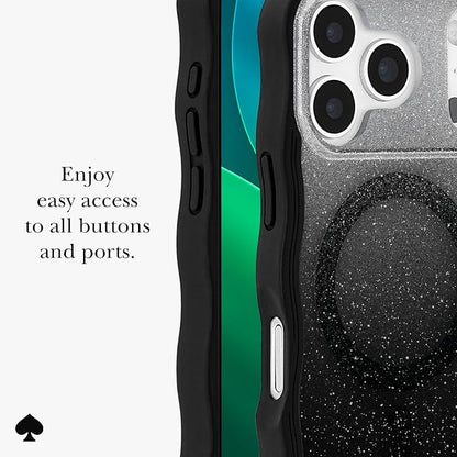 kate spade new york iPhone 17 Pro Case - Compatible with MagSafe - Designer Phone Case - Wavy Nightfall