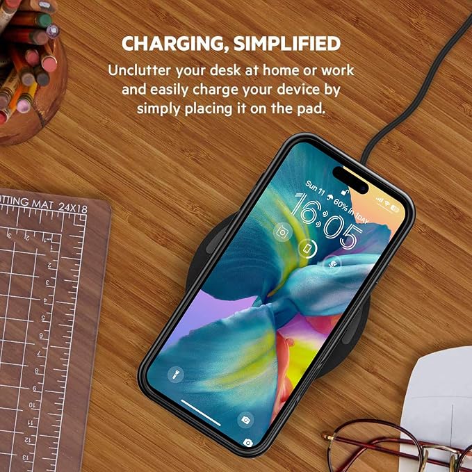 Battery Case for iPhone 16 Pro, [10000mAh] Enhanced Portable Protective Smart Qi Wireless Charger Case Battery Pack with CarPlay Wireless Charging Cover Compatible for iPhone 16 Pro (6.3 inch)-Black
