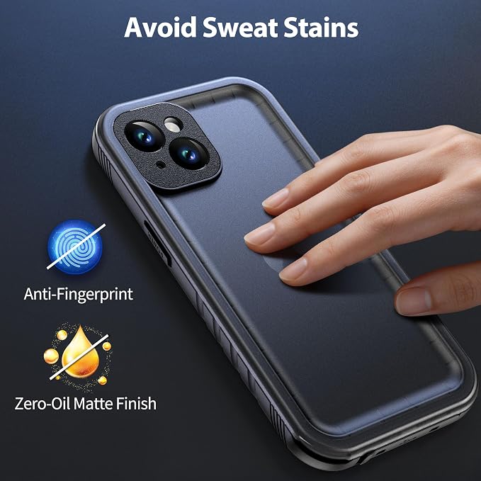 SPORTLINK for iPhone 13 Waterproof Phone Case, Built-in Shockproof Screen Protector, Full Body Cover Protective Heavy Duty Dropproof IP68 Underwater Dustproof for iPhone 13 6.1 Inch (Black)