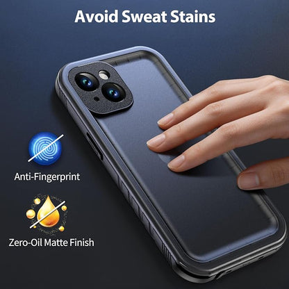 SPORTLINK for iPhone 13 Waterproof Phone Case, Built-in Shockproof Screen Protector, Full Body Cover Protective Heavy Duty Dropproof IP68 Underwater Dustproof for iPhone 13 6.1 Inch (Black)