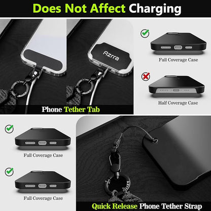Azrra Adjustable Crossbody Cell Phone Lanyard for iPhone with Phone Tethers & Detachable Pen Holder