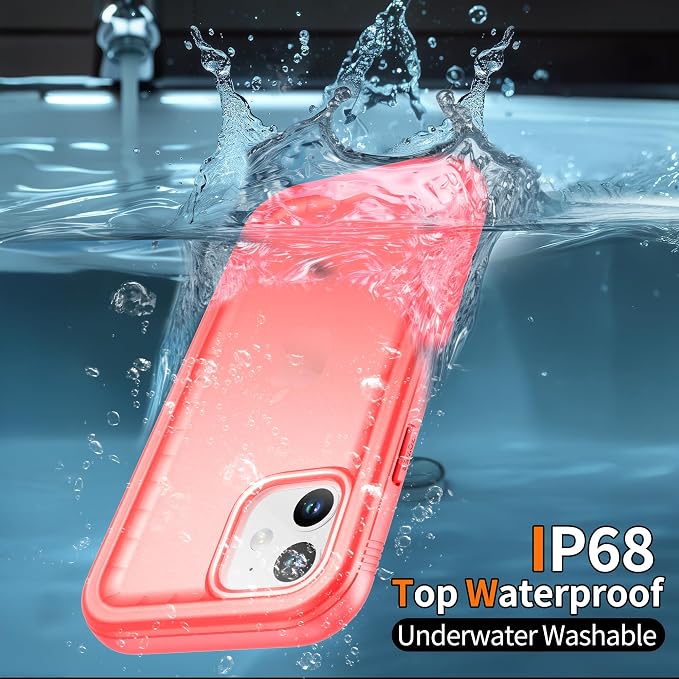 Cozycase Compatible with iPhone 12 Waterproof Case/iPhone 12 Pro Waterproof Case - Full Body Rugged Dustproof Shockproof Case with Built-in Screen Protective Case for iPhone 12/12 Pro 6.1''(Pink)