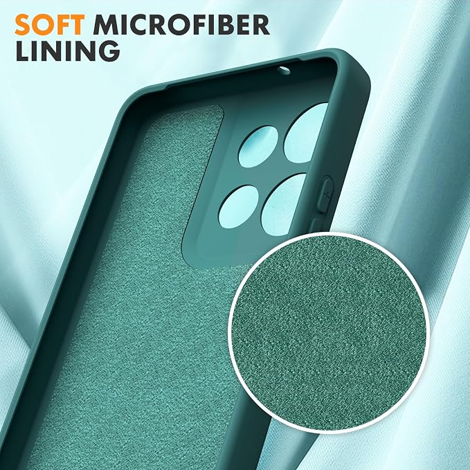 Case for Motorola Moto G Power (2025), 2 Pack Tempered Glass Screen Protectors, Soft TPU Silicone Shockproof Case-Midnight Green