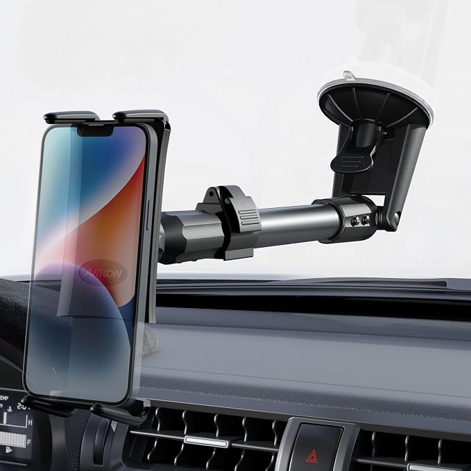 ARKON Mounts - Phone Mount for Car | Car Phone Holder With Windshield Suction | Secure spring holder expands up to 7.25 inches | For iPhone, Samsung, Google, Huawei, Nokia, other Smartphones