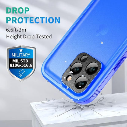 SPORTLINK for iPhone 14 Pro Max Waterproof Case - Built-in Shockproof Dustproof Screen Protector - IP68 Underwater/Military Dropproof/Full Body Protection/Cover for iPhone 14 Pro Max (6.7 Inch Blue)