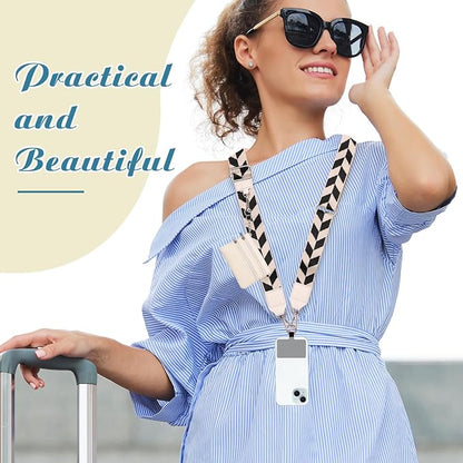 4Pcs Clip and Go Strap for Phone with Wallet Crossbody, Phone Strap with Zippered Pouch, Phone Strap with Wallet Can Be Held or Crossbody with 4 Colors