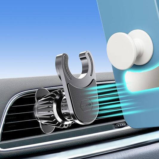 MCCHJoy 2X-Hold Magnetic Car Mount for PopSockets, Easy to Install Air Vent Mount, Adjustable and Secure, Fits All Phones All Socket Grips