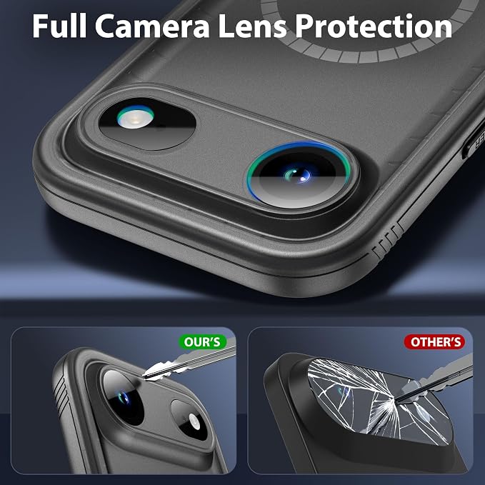 SPORTLINK for iPhone Air Waterproof Phone Case - Built in Screen Protector/Shockproof Compatible with MagSafe/Military Rugged/Dropproof/Dustproof/Heavy Duty, Full Body for iPhone Air 6.5 inch Black