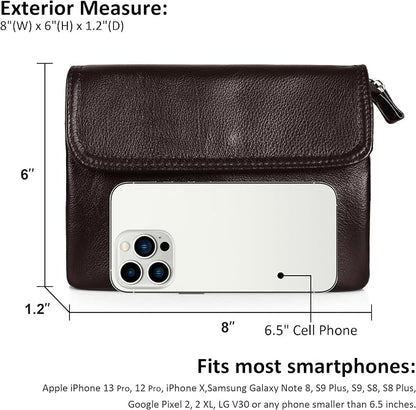 befen Genuine Leather Small Crossbody Bags for Women Cell Phone Bag Cross Body Purses,Silver Zipper