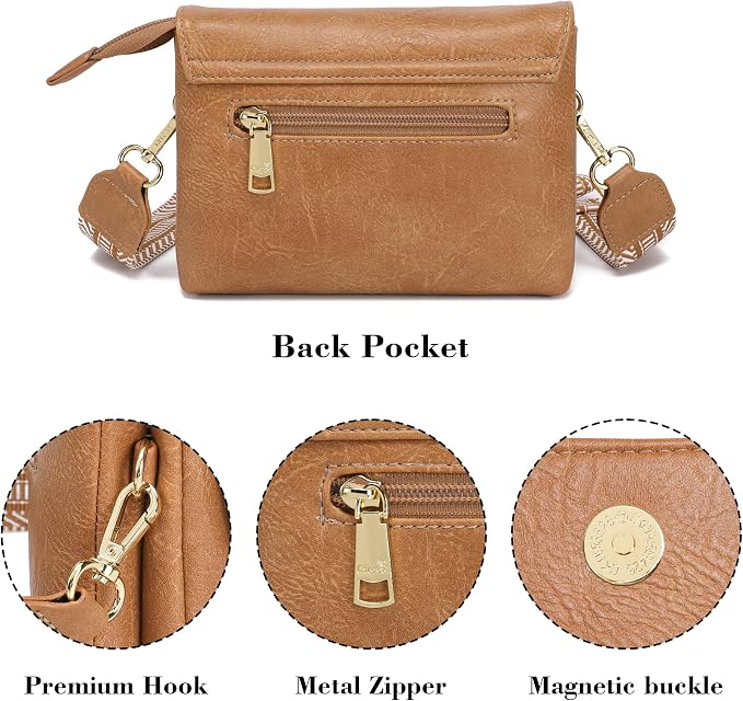 MINICAT RFID Blocking Small Crossbody Bags for Women Vegan Leather Mini Travel Purses Cell Phone Purse Cross Body Bag