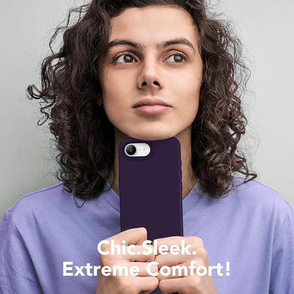 Magnetic for iPhone 17e/iPhone 16e Case, Compatible with MagSafe, [Soft Anti-Scratch Microfiber Lining] Slim Silicone Shockproof Protective Phone Case for iPhone 17e/16e 6.1", Deep Purple