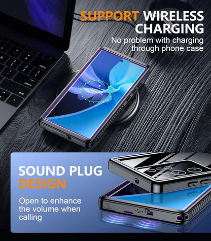 Temdan Designed for Samsung Galaxy S22 Ultra Case,Waterproof Built-in Lens & Screen Protector [Full Body Shockproof][Military Drop Proof][IP68 Underwater] Phone Case for S22 Ultra 5G-Purple (2022)