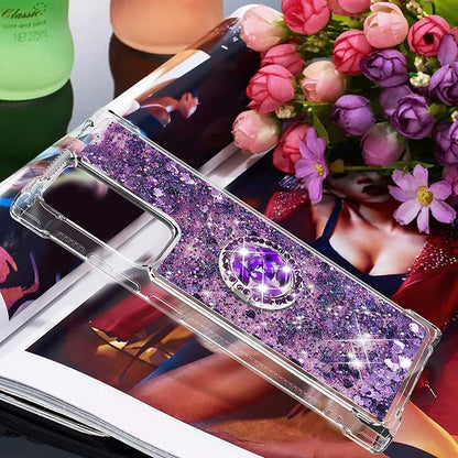 Glitter Case for Galaxy Note 20 Ultra Silicone, Transparent Protective Case Ring Holder Shockproof Phone Cover Glitter Liquid Case Anti Yellowing Scratch Compatible with Samsung Galaxy Note 20 Ultra