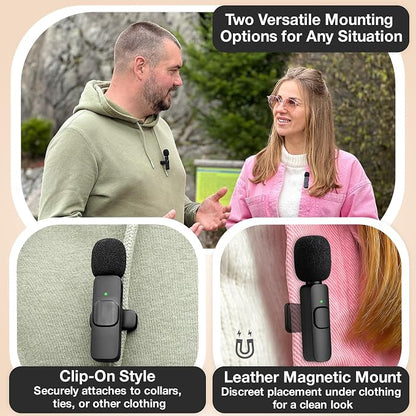 Magnetic Clip for Wireless Lavalier Microphone with Leather Magnetic Mount – 360° Strong Mic Magnet Mount for Mini Mic Pro, MAYBESTA, Bulatry, PQRQP – Invisible Hands-Free Mic Holder for Shirt