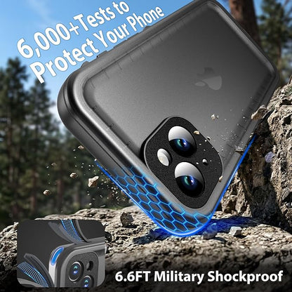 SPORTLINK for iPhone 13 Waterproof Phone Case, Built-in Shockproof Screen Protector, Full Body Cover Protective Heavy Duty Dropproof IP68 Underwater Dustproof for iPhone 13 6.1 Inch (Black)
