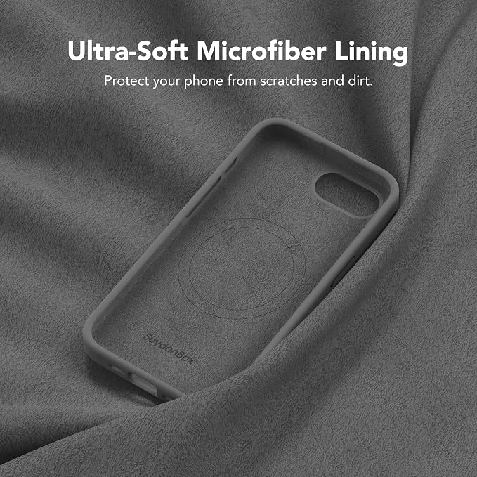 Magnetic for iPhone 17e/iPhone 16e Case, Compatible with MagSafe, [Soft Anti-Scratch Microfiber Lining] Slim Silicone Shockproof Protective Phone Case for iPhone 17e/16e 6.1", Dark Gray