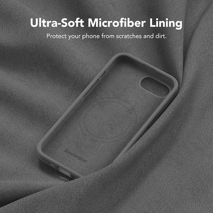 Magnetic for iPhone 17e/iPhone 16e Case, Compatible with MagSafe, [Soft Anti-Scratch Microfiber Lining] Slim Silicone Shockproof Protective Phone Case for iPhone 17e/16e 6.1", Dark Gray