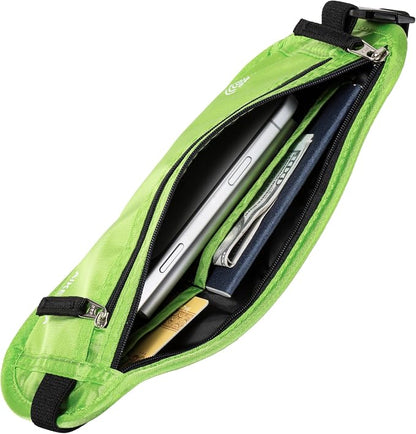 RFID Blocking Money Belt - Passport Holder & Travel Wallet, Slim Hidden Fanny Packs for Women Men - Green