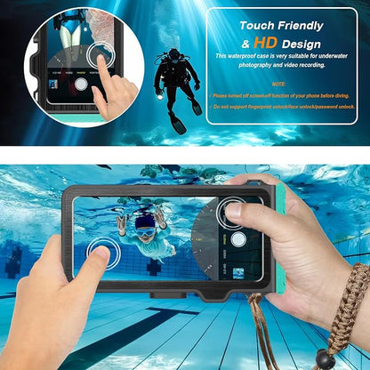 2026 Diving Snorkeling Phone Case for iPhone 17/16/15/14/13/12/11 Pro Max/XS/X Samsung Galaxy S26/S25/S24 Professional Scuba Dive Waterproof Underwater Photo Video Cover (4TH Gen, Teal)