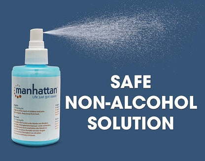 Manhattan Screen & Keyboard Cleaner Kit – 6.75 oz - Non-Alcohol Cleaning Spray with Microfiber Cloth & Keyboard Brush - for TV, Computer, Laptop, Monitor, LED, LCD, Electronic Devices - 421027