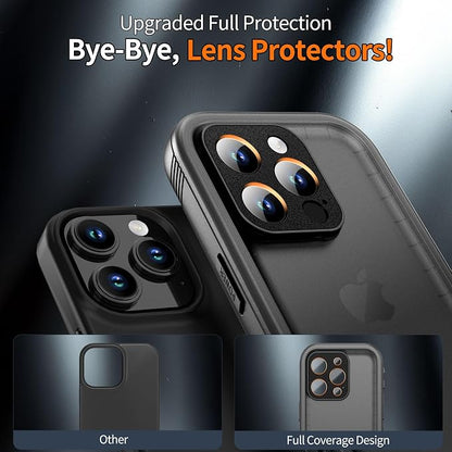 Cozycase for iPhone 15 Pro Max Waterproof Shockproof Dustproof Case - Heavy Duty/360 Full Body/Military Grade/Protective/Rugged 【8FT Drop Proof】 Built in Screen/Camera Protector with Lanyard Black