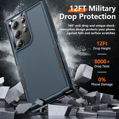 Red2Fire for Samsung Galaxy S23 Ultra Case, [Military Grade Shockproof] with 2Pcs [Soft Screen Protector + Lens Protector] Heavy Duty Full Body Protection Phone Case for S23 Ultra Case 5G, Sea Blue