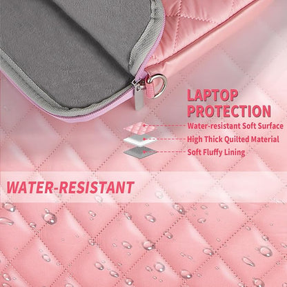 Puffy Quilted Travel Cable Electronic Organizer for Accessories Laptop MacBook Power Adapter, Wireless Mouse, for iPhone Charger, Cellphone, Power Bank