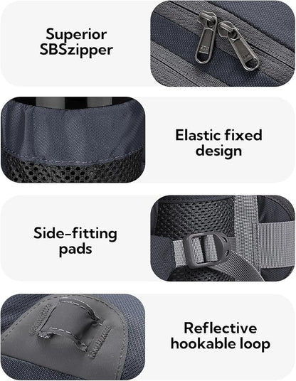 WATERFLY Fanny Pack Waist Bag: Fannie Pack 2 Water Bottle Holders Lumbar Belt Hiking Walking Running Jogging Camping Large Woman Man (Bottle Not Included)