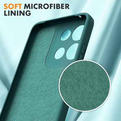 for Motorola Moto G 2025 Case, 2 Pack Tempered Glass Screen Protectors, Soft TPU Liquid Silicone Shockproof Gel Case-Midnight Green