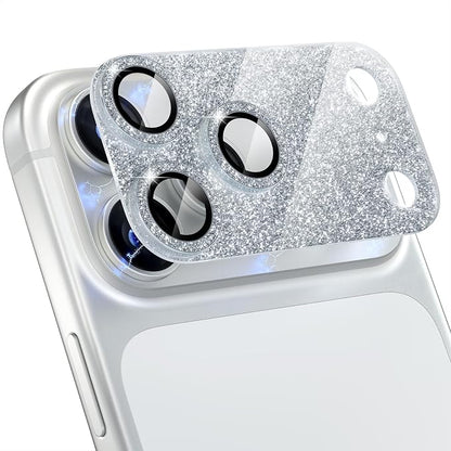 Choiche Compatible for iPhone 17 Pro Camera Lens Protector, Bling Camera Cover with 9H Tempered Glass Lens Screen Protector Metal Ring Decoration Accessories 6.3-inch (Glitter-Silver)