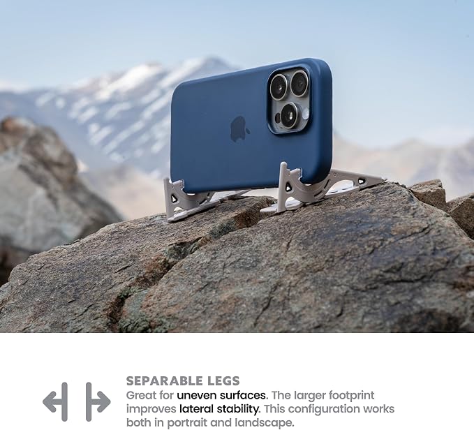 GEOMETRICAL Pocket Tripod PROv2 - Card-Size Stand, for iPhone, Oyster Grey Universal Kit