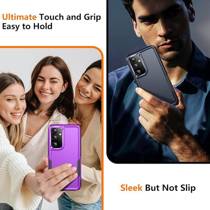 SPIDERCASE Designed for Samsung Galaxy S25 Case, [10 FT Military Grade Drop Protection], 2 Pack [Tempered Glass Screen Protector+Camera Lens Protector] Heavy Duty Shockproof Case,Dark Purple
