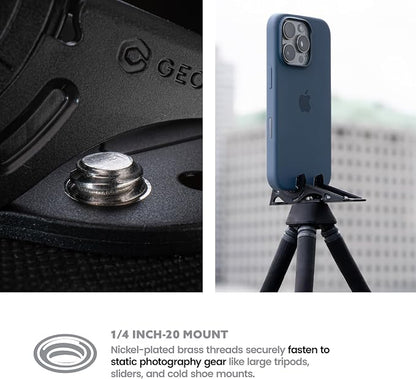 GEOMETRICAL Pocket Tripod PROv2 - Card-Size Stand, for iPhone, Matte Black Universal Kit