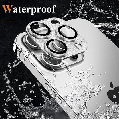 YWXTW for iPhone 14 Pro/iPhone 14 Pro Max Camera Lens Protector, [4TH Gen New Bling Design] Glitter Shiny Diamond Metal Ring Tempered Glass Back Camera Screen Protector Lens Cover (Silver)