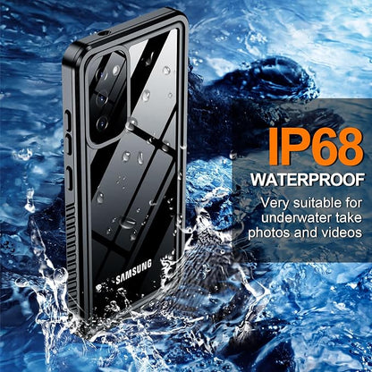 Hualele Galaxy S20 Case Waterproof, Built in Lens & Screen Protector Rugged Full Body Heavy Duty Protective Shockproof IP68 Underwater Case for Samsung Galaxy S20 Black