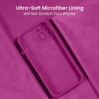 FireNova Designed for iPhone 14 Case, Silicone Upgraded [Camera Protection] Phone Case, Soft Anti-Scratch Microfiber Lining Inside, 6.1 inch, Shocking Pink