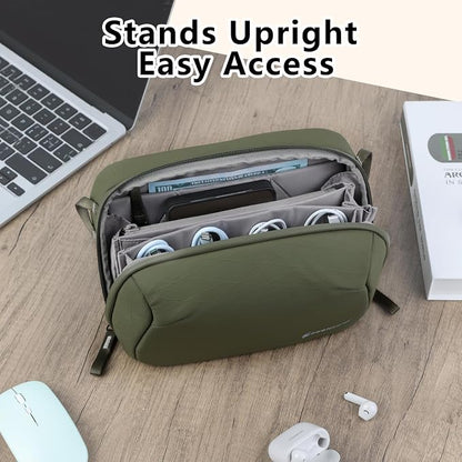Besnfoto Electronic Organizer Travel Accessory Tech Pouch Waterproof Carrying Case for Accessories Charger, Adapter, Cables, Power Bank with Removalbe Shoulder Strap