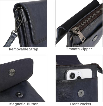 Iswee Leather Crossbody Bags for Women RFID Blocking Cell Phone Purse Small Anti-Theft Zippered with Card slots