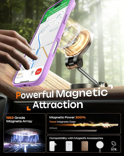 TOCOL for iPhone Air Case, Compatible with Magsafe Charger, Full Camera Protection, Drop Protection, Translucent Matte Phone Case for iPhone 17 Air 6.5 inch (Light Purple)
