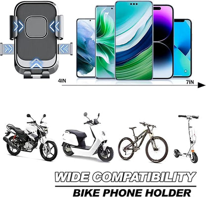 Bike Phone Holder,Motorcycle Phone Mount, Bicycle Handlebar Holder Mount for Adults Kids,No Tools Required, Easy to Install, for iPhone and 4.7-7" Smartphones (1, Black)