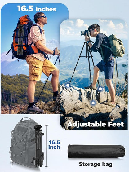 EMART 61’’ Phone Tripod Stand with Flexible Gooseneck, Portable Tripod for iPhone and Camera, Overhead Cellphone Holder with Remote for iPad Tablet Cooking Video Youtuber Vlogging Recording