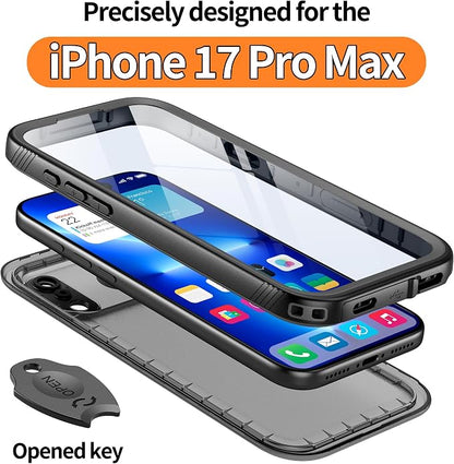 Cozycase TOP Waterproof Case for iPhone 17 Pro Max - Military Heavy Duty 360 Shockproof Full Body with Screen Camera Protector Double IP68 Water Dust Drop Proof Hard Rugged 17PM Front Back Slim Cover