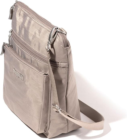 Baggallini Modern Pocket Crossbody Bag for Women, 8.5"x8.5" Handbag Purse with RFID, Lightweight Water-Resistant