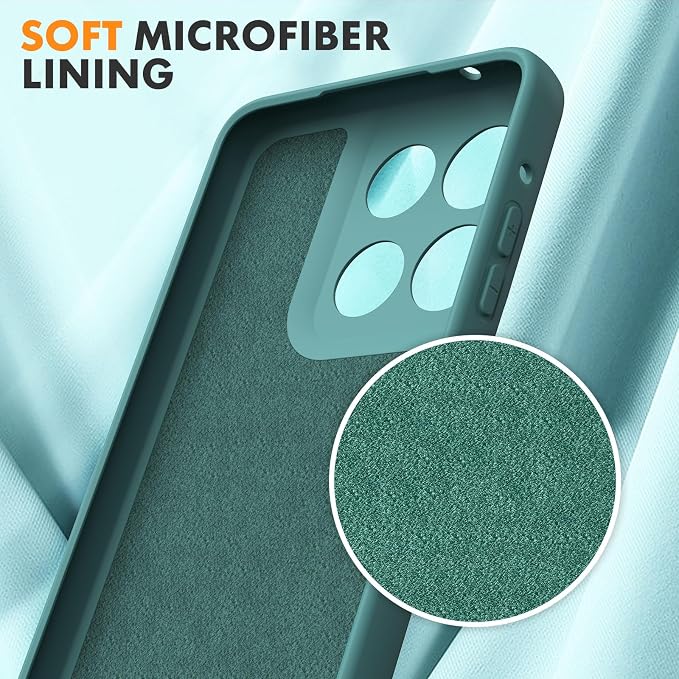Case for Motorola Moto G Stylus 5G 2025, 2 Pack Tempered Glass Screen Protectors, Soft TPU Liquid Silicone Shockproof Gel Case-Midnight Green