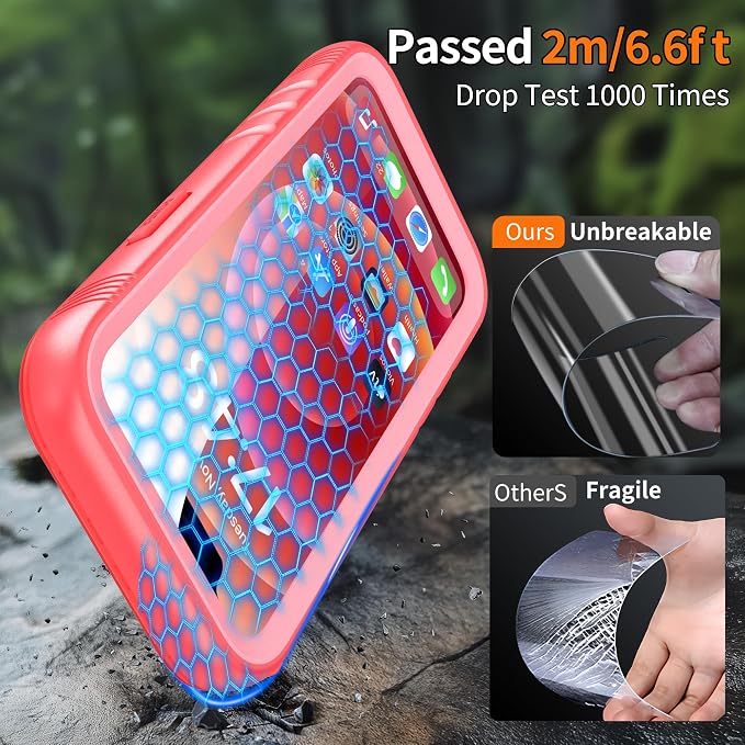 Cozycase Compatible with iPhone 12 Mini Waterproof Case - Full Body Rugged Dustproof Shockproof Case with Built-in Screen Protective Case for iPhone 12 Mini 5.4 inch (Pink)