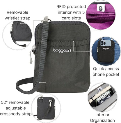Baggallini Bryant Pouch Small Crossbody Bag for Women - Phone Purse with Crossbody Strap - Lightweight Crossbody Pouch