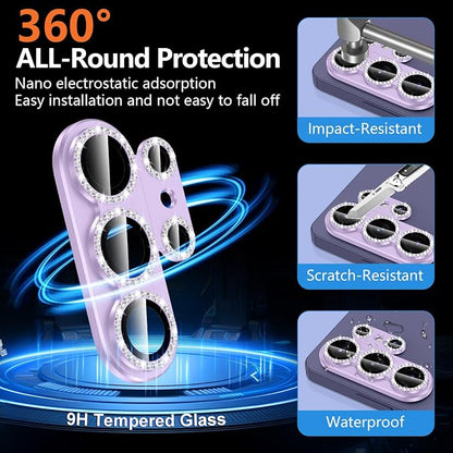 for Samsung Galaxy S26 Ultra Camera Lens Protector, Electroplated Matte Back with 9H Tempered Glass Lens Protector, [Strong Adsorption] [Case-Friendly] Metal Ring HD Lens Cover, Purple Diamond