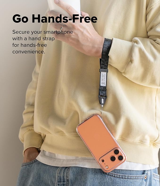 Ringke Hand Strap [Phone Wrist Strap] Designed for Camera Strap and Phone Strap, Adjustable Sturdy Universal Lanyard Compatible with Camera and Phone Case - Lettering Black 3