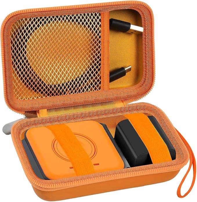 Travel Case for UCOMX for Nano/for Rtops/for Hicober/for Iseyyox 3 in 1 Wireless Charger, Foldable Magnetic Charging Station Storage Holder Bag for Fast Charge Pad Cable, Adapter, Orange-Box Only